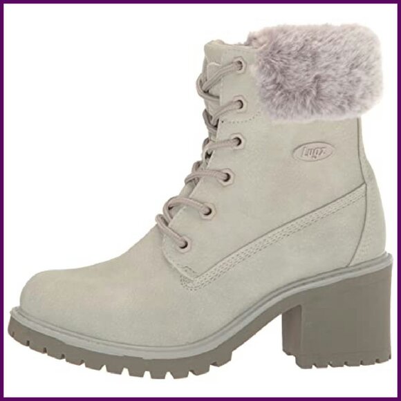 Women's Faux Fur Ankle Boots, Cushioned Insole, Lace Up, Synthetic Nubuck - Picture 7 of 7